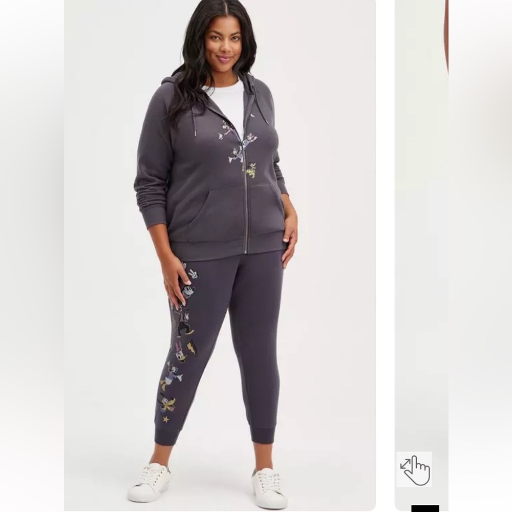 Torrid Disney Mikey & Friends Charcoal Gray Drawstring Jogger Leggings Pants - Picture 3 of 10